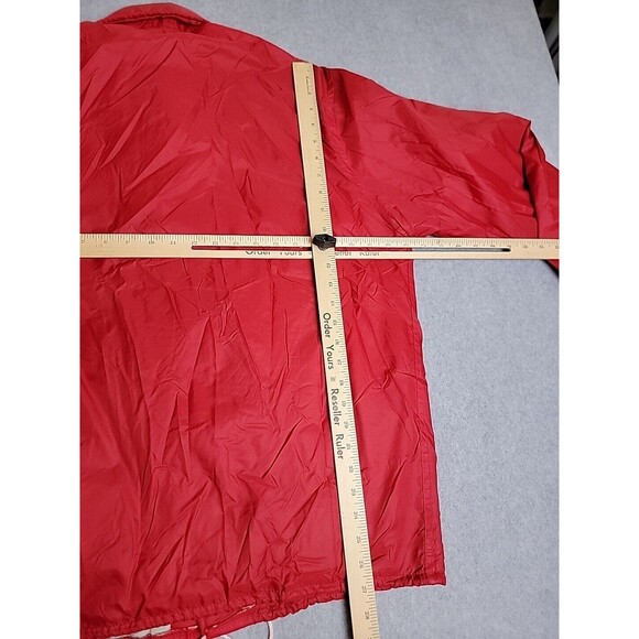 Vtg Plac Jac Dunbrooke Windbreaker Mens L Red Trucker Million Miles Zip Safety - Picture 13 of 15